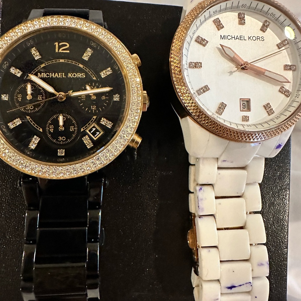 Michael Kors Black and Gold Watch Duo